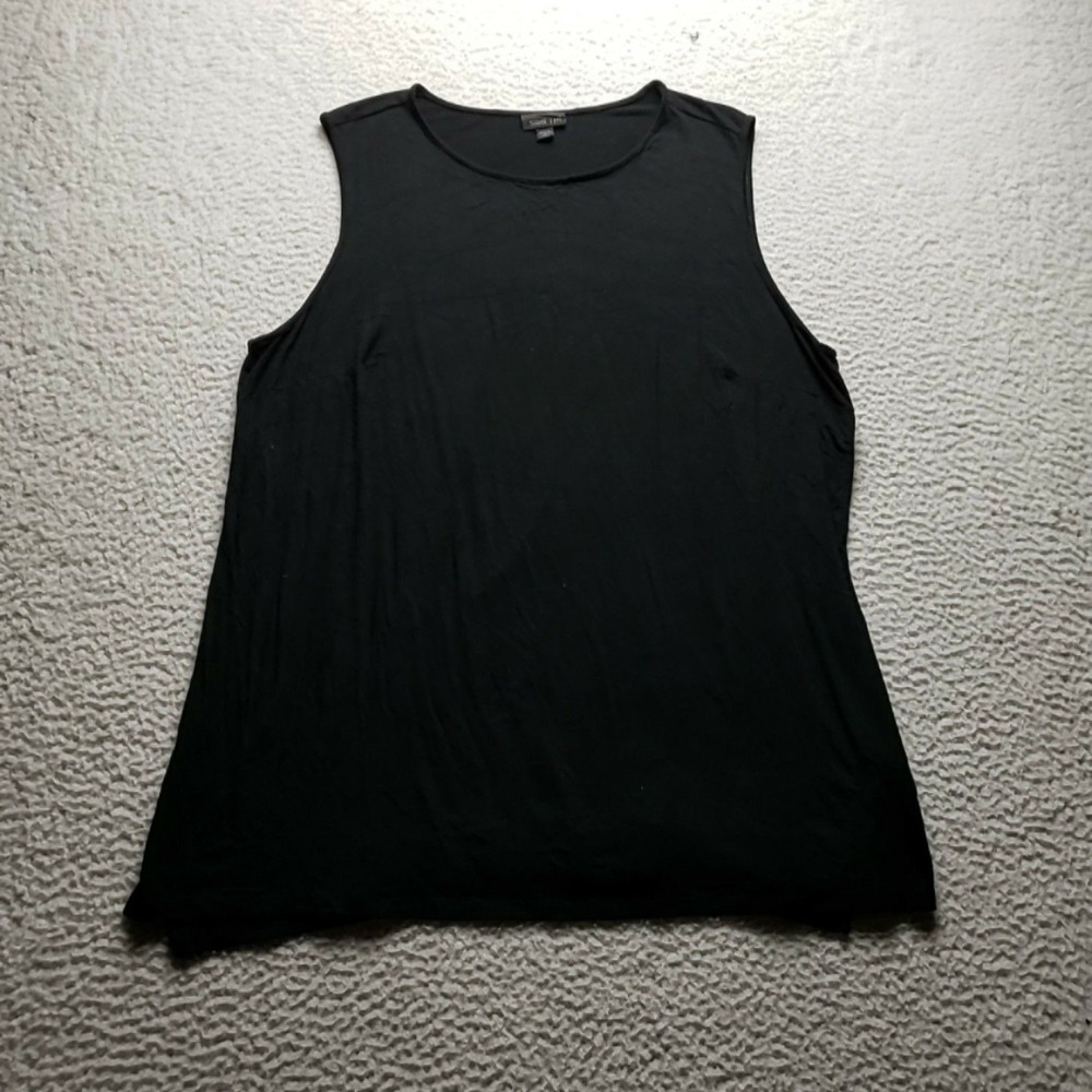 J. Jill Tank Top Womens Plus 2X Black Round Neck Sleeveless Jersey Tunic